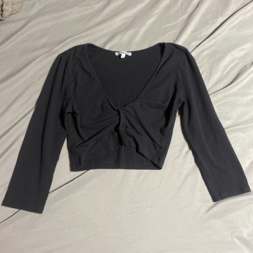 Black Crop Top - Half Sleeve